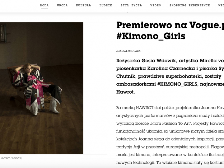 Vogue.pl i Harper’s Bazaar o kampanii #KIMONO_GIRLS!